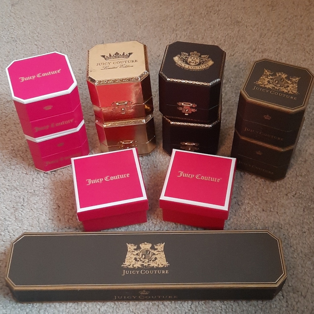 Lot of 11 Juicy Couture Jewelry Charm Boxes